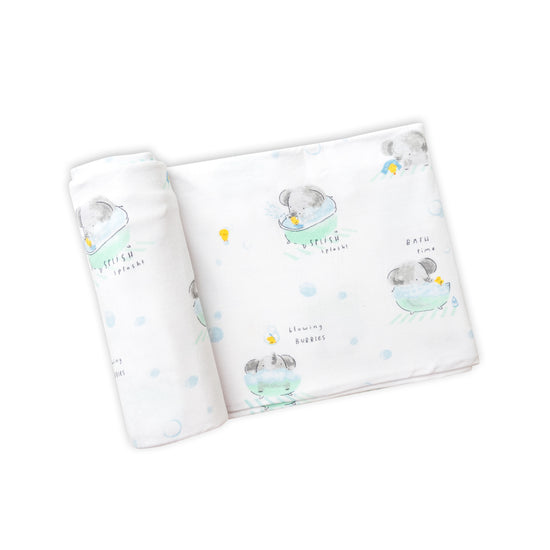 Load image into Gallery viewer, Bathtime Elephants Swaddle
