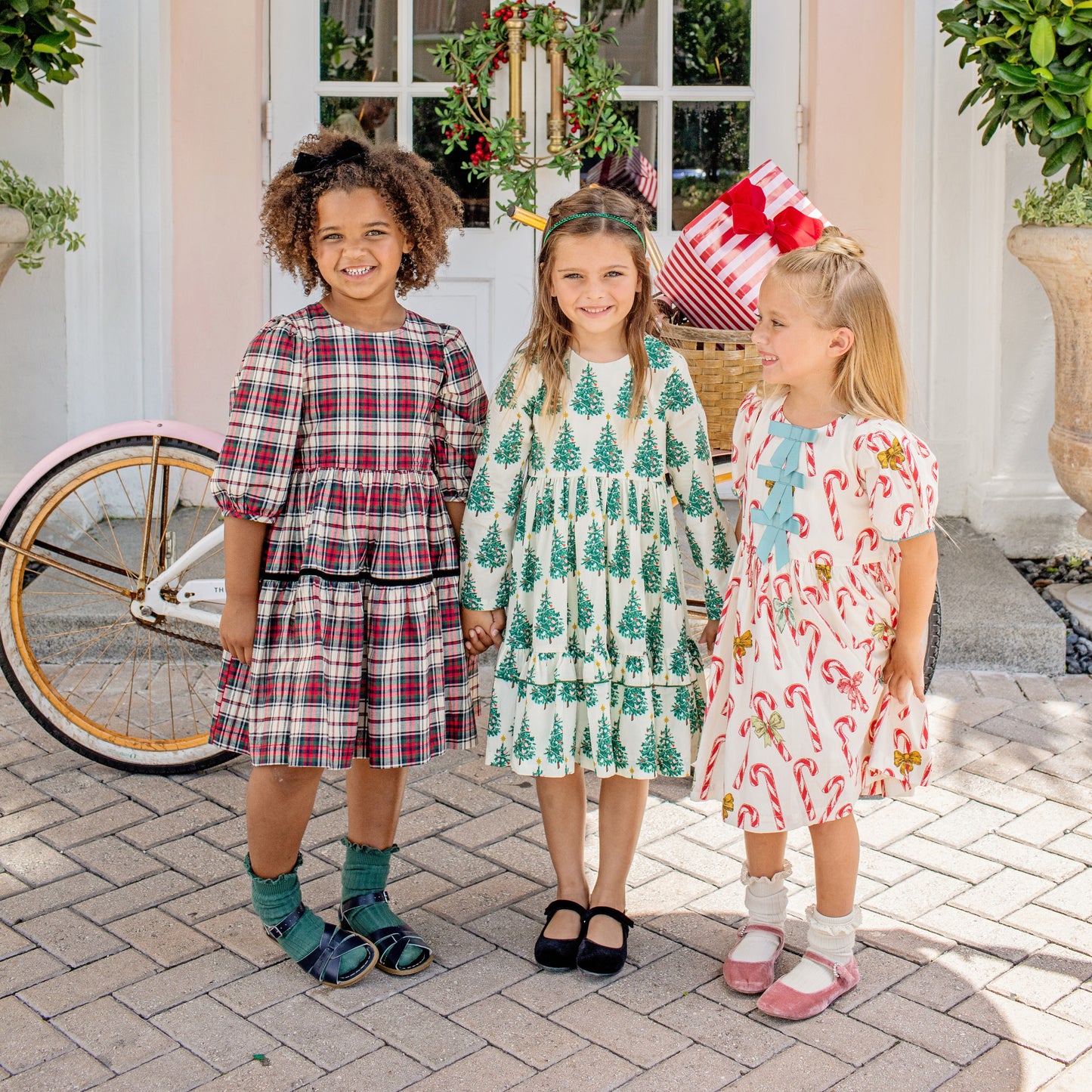 pink chicken christmas dress Maribelle Dress, Holly Tartan – Bree Kids