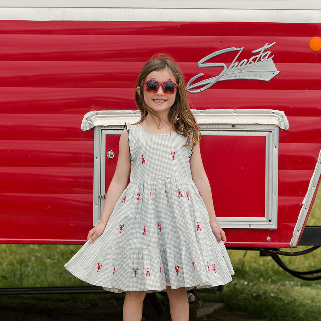 Kelsey Dress, Lobster Check
