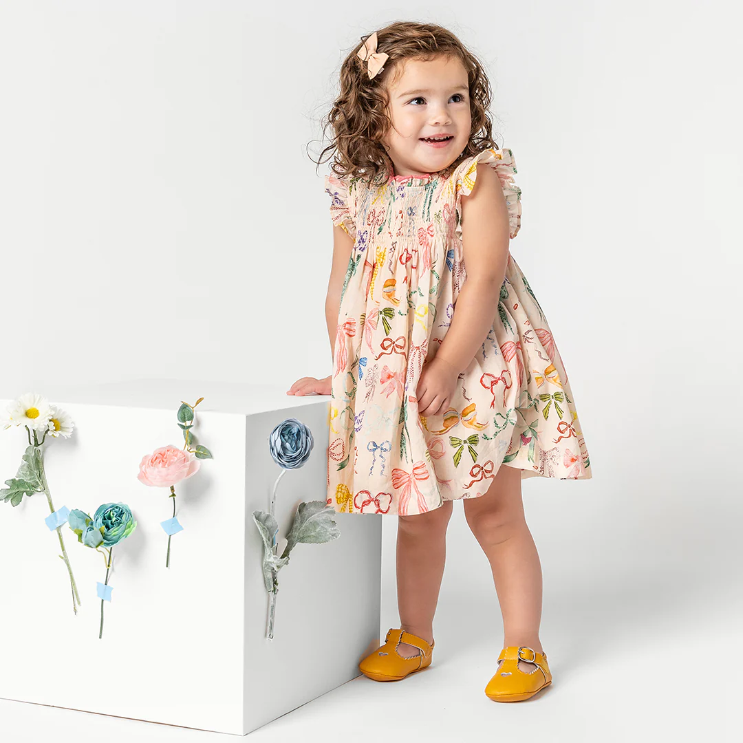 Load image into Gallery viewer, Watercolor Bows Stevie Dress Set
