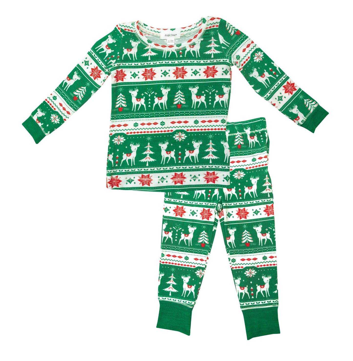 Vintage Deer Green Fair Isle Lounge Set