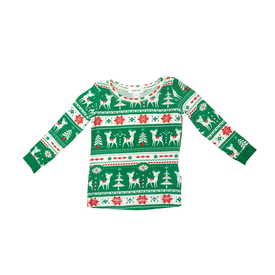 Vintage Deer Green Fair Isle Lounge Set