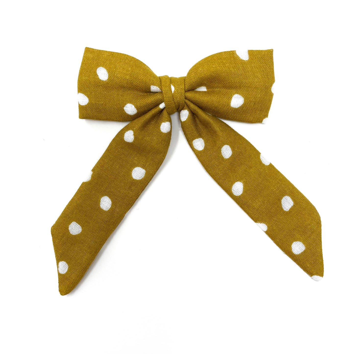 Classic Bow Clip, Mustard Dot