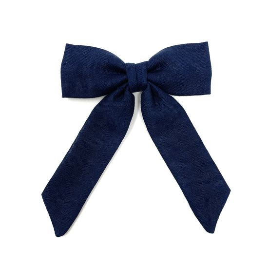 Classic Bow Clip, Navy