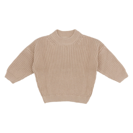 Organic Chunky Knit Sweater, Almond