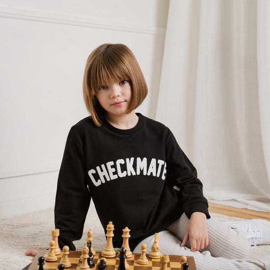 Chenille Checkmate Sweatshirt