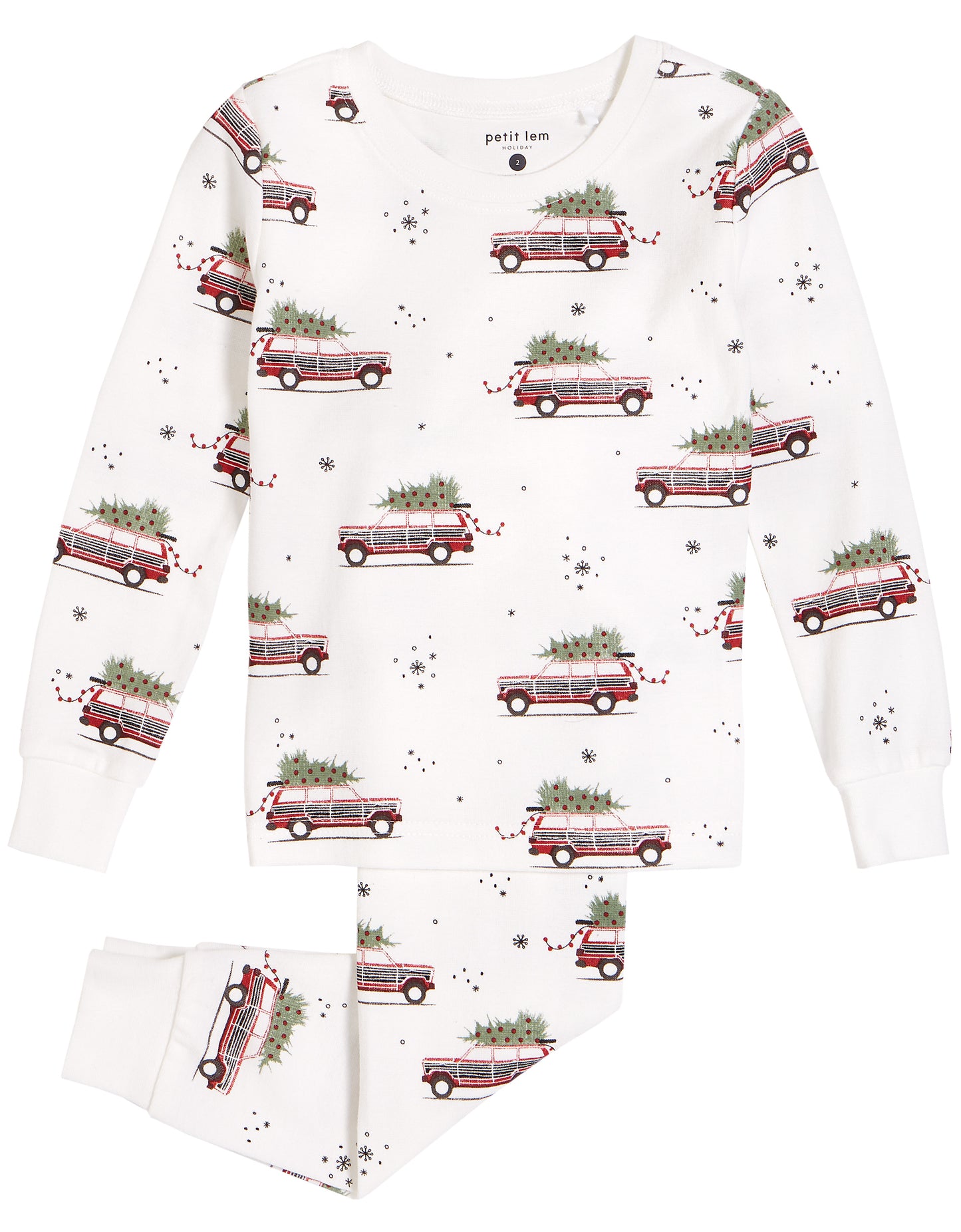Holiday Trees on Cars Pajama Set