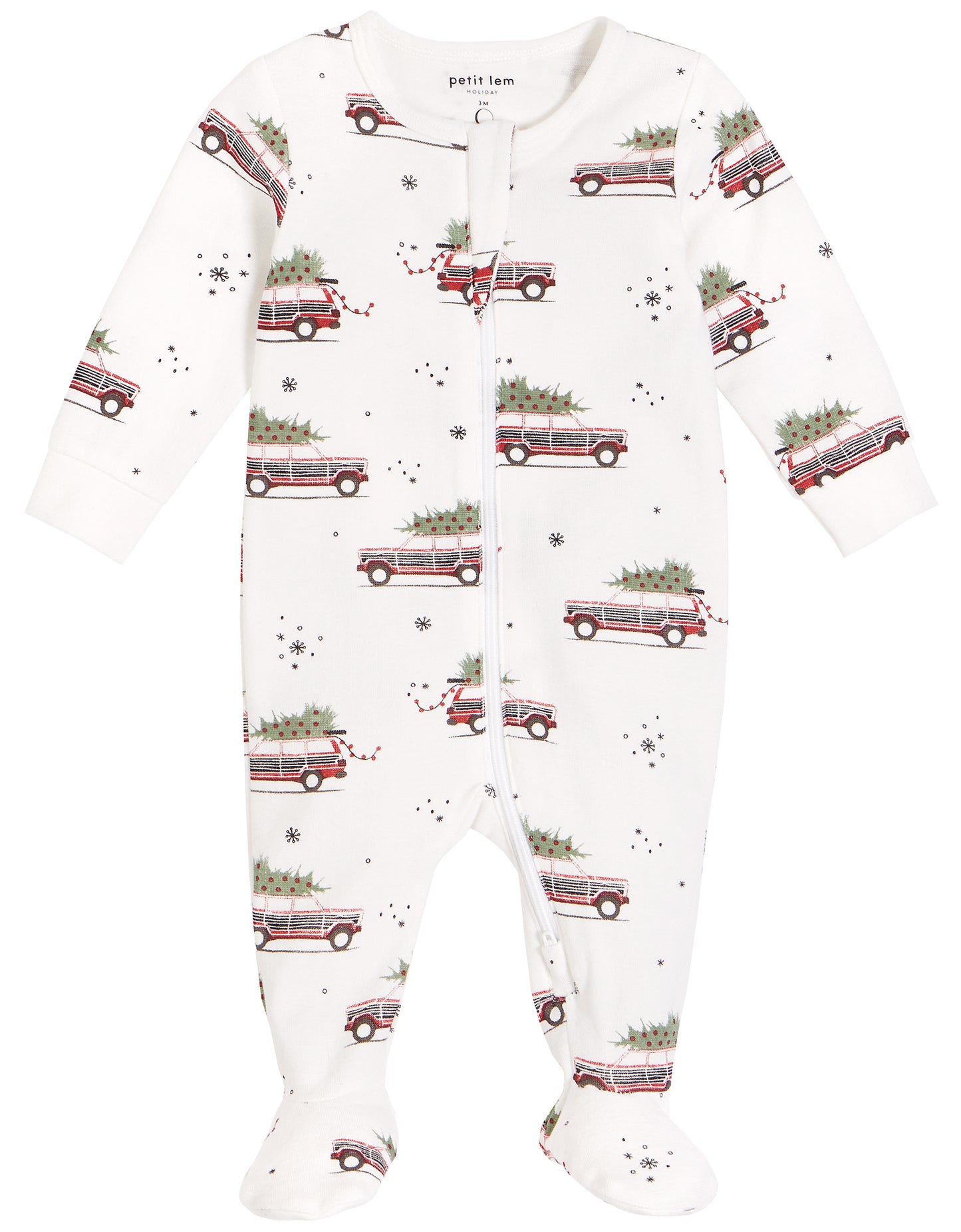 Holiday Trees on Cars Footed Sleeper