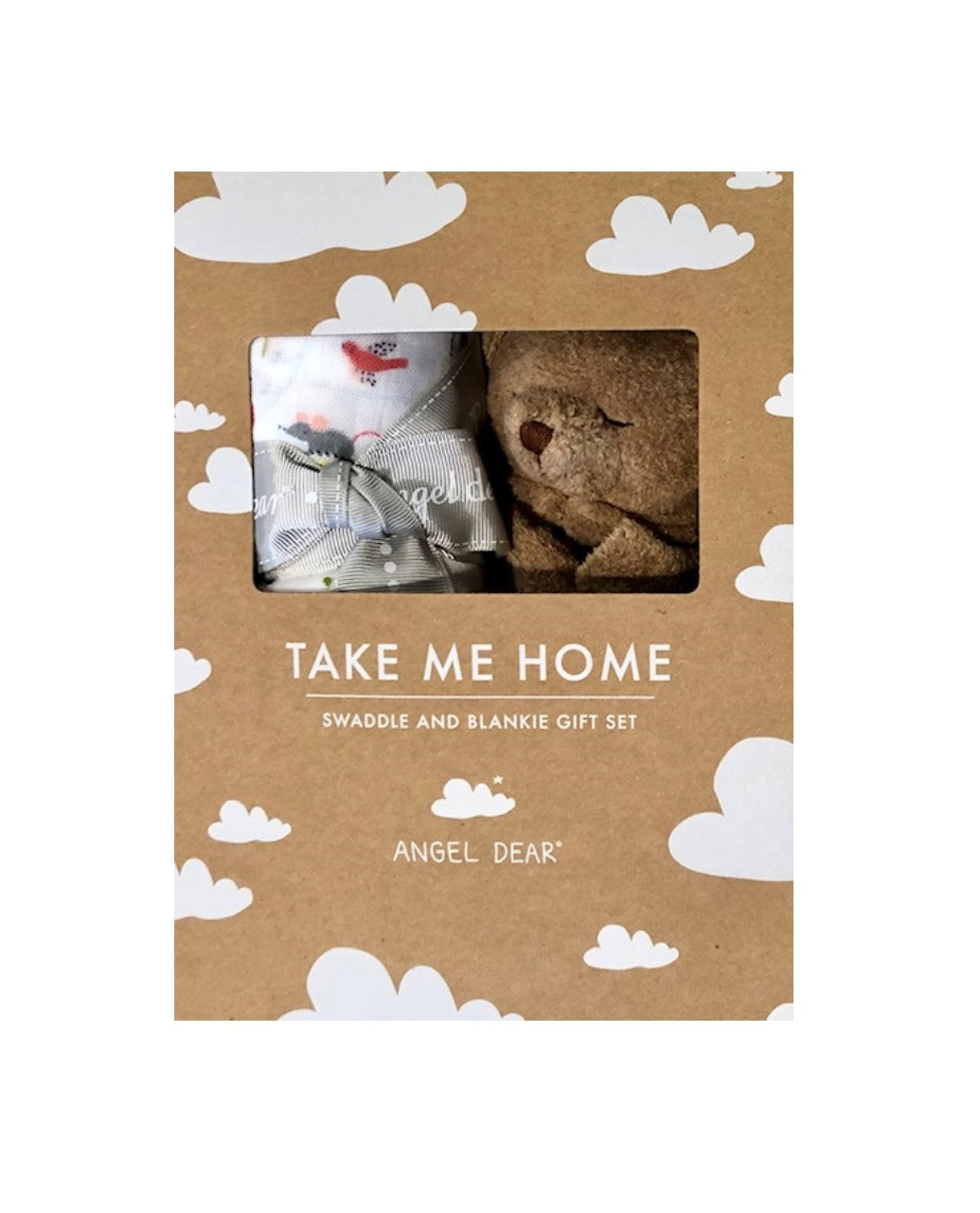 Brown Bear Lovie & Hickory Dickory Dock Swaddle Set