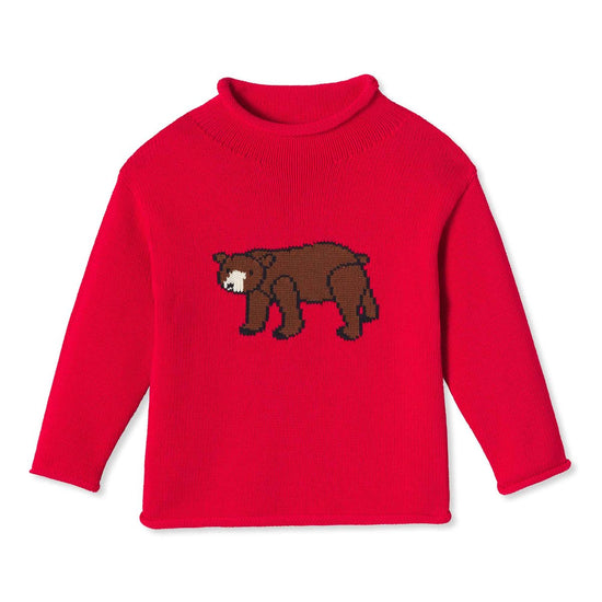 Fraser Roll Neck Sweater, Bear Intarsia