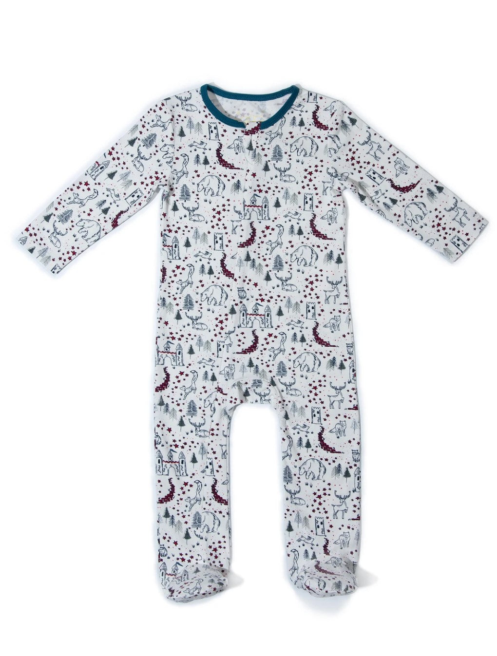 Classic Zipper Footie, Holiday Castle